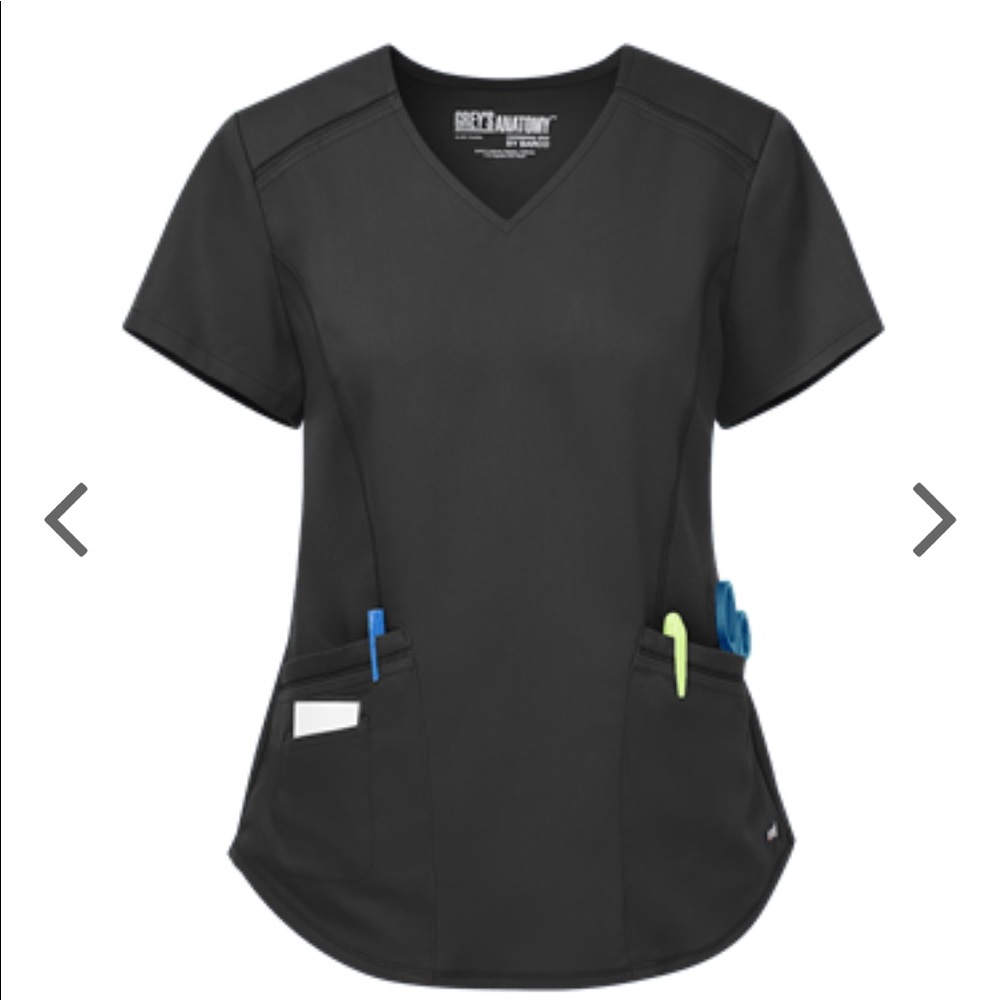 Grey’s Anatomy woman’s Top V neck medical top with 4 pockets.